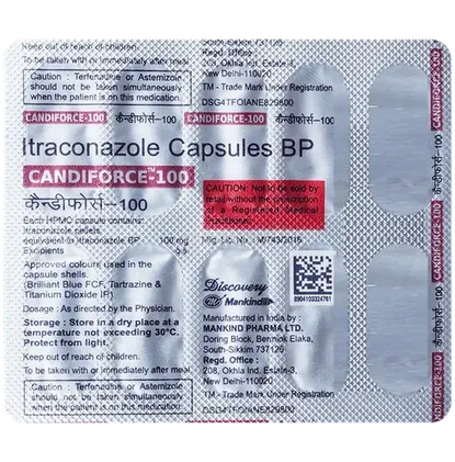 candiforce 100mg capsule 10's